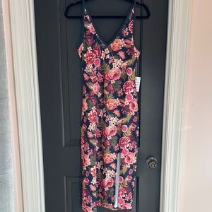 Mia Joy NWT Navy Floral Midi Dress Size S